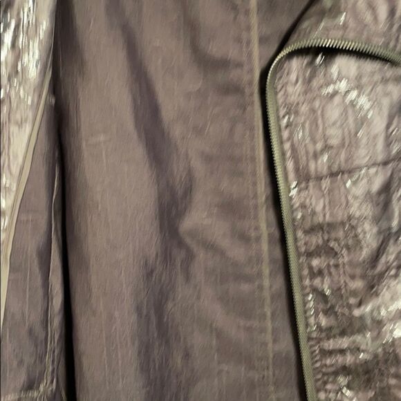 Erin London Pewter Glitz Bomber Jacket Quarter Sleeve, Pockets Size Medium - Picture 6 of 11